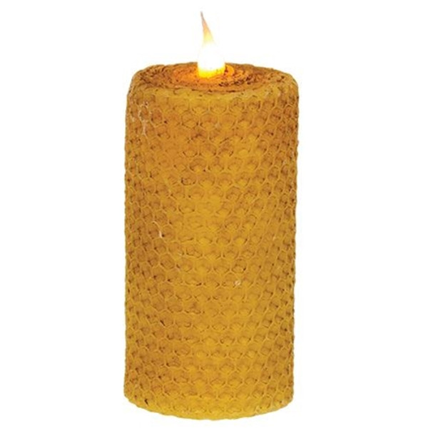 Wrapped Honeycomb Led Pillar 2" X 4" GLAS11269T By CWI Gifts
