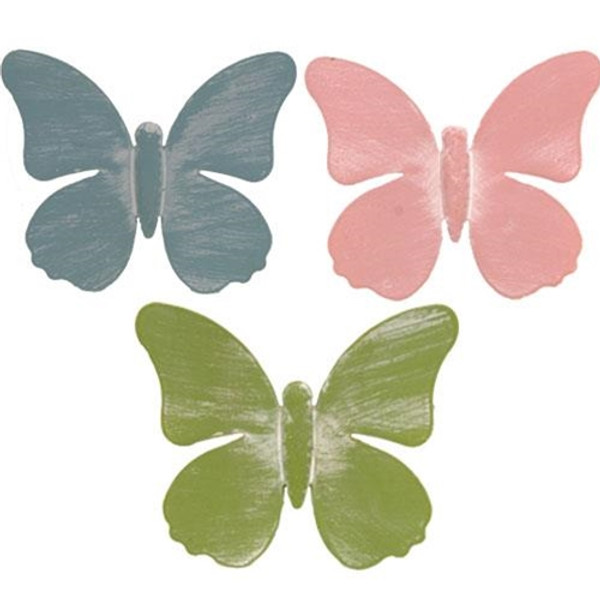 Pastel Butterfly Magnet - 3 Assorted (Pack Of 3) GMAF076993A By CWI Gifts