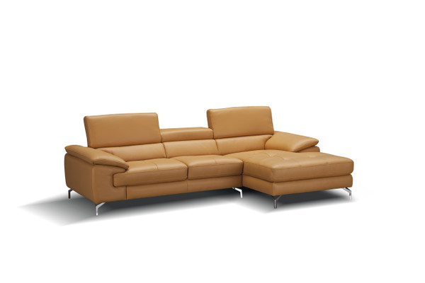 J&M A973B Italian Leather Mini Sectional Right Facing Chaise In Freesia 179064-RHFC