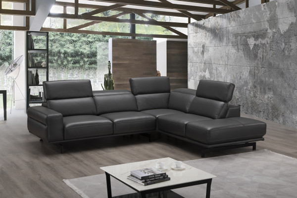 J&M Davenport Slate Grey Sectional In Right Facing 18875-RHFC