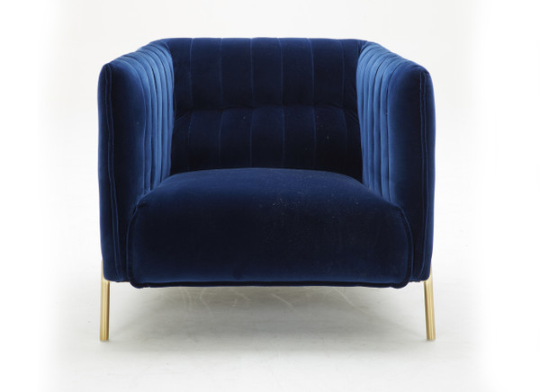 J&M Deco Chair In Blue Fabric 17663-B-C