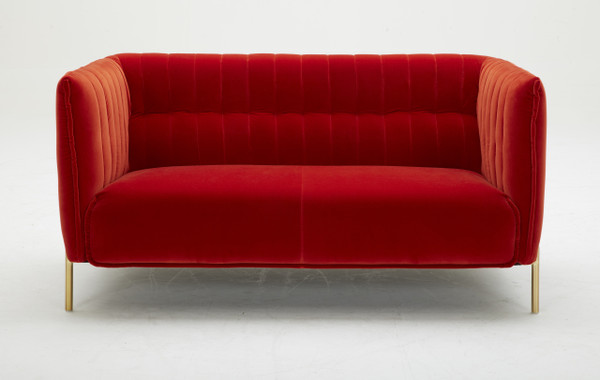 J&M Deco Love Seat In Pumpkin Fabric 17663-P-L