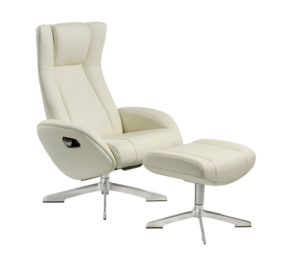 J&M Maya Chair And Ottoman In White 18697-W