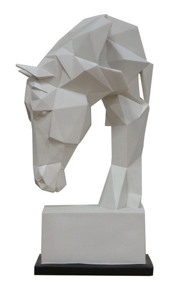 VGTHDS0071-HORSE Modrest Horse - Geometric White Sculpture By VIG Furniture