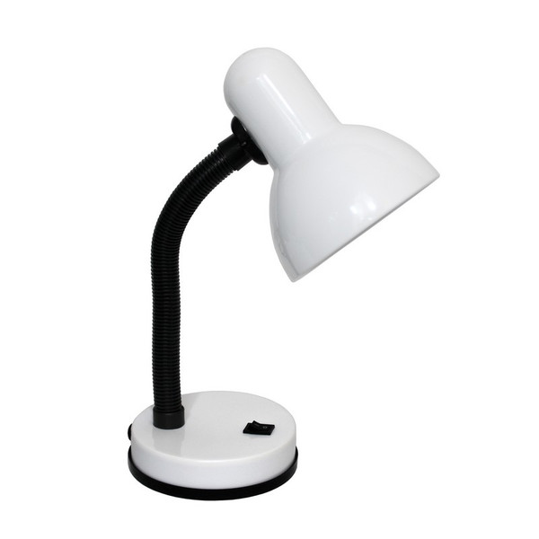 Basic Metal Desk Lamp with Flexible Hose Neck - LD1003-WHT