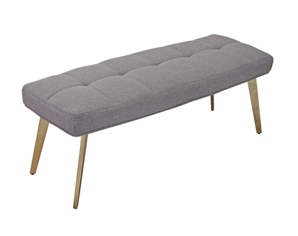VGGAGA-8635BE-GRY-B Modrest Cici - Contemporary Grey & Antique Brass Bench By VIG Furniture