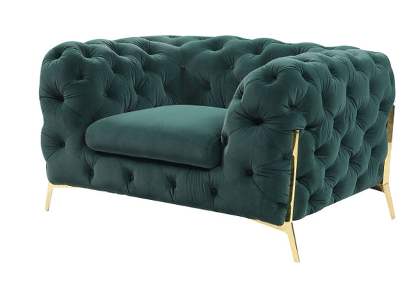 VGCA1346-EM-GRN-CH Divani Casa Sheila - Transitional Emerald Green Fabric Chair By VIG Furniture