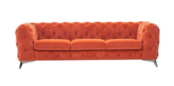 VGCA1546-ORG-A-S Divani Casa Delilah - Modern Orange Fabric Sofa By VIG Furniture