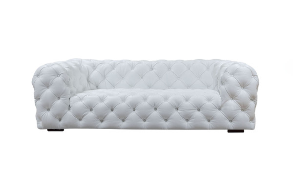 VGCA114-WHT-S Divani Casa Dexter - Transitional White Full Italian Leather Sofa By VIG Furniture