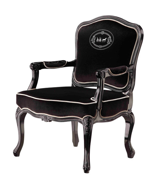 VGUNRK002-BLK-CH A&X Edmund - Transitional Black Velvet & Black High Gloss Lounge Chair By VIG Furniture