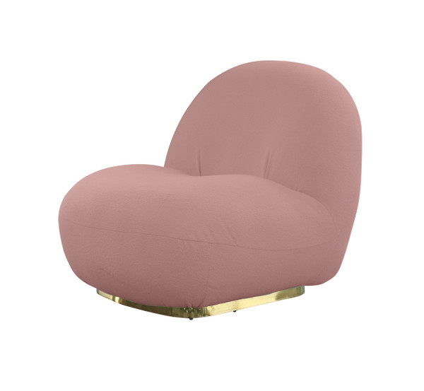 VGMFOC-251-PINK-CH Modrest Crestone - Modern Pink Sherpa Accent Chair By VIG Furniture