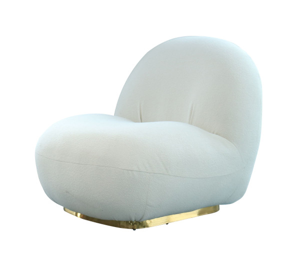 VGMFOC-251-WHT-CH Modrest Crestone - Modern White Sherpa Accent Chair By VIG Furniture