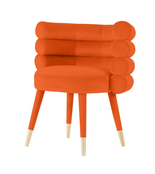 VGMFMC-4239-ORG-CH Modrest Otero - Modern Orange & Gold Velvet Accent Chair By VIG Furniture