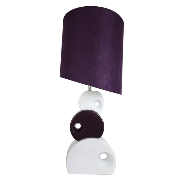 Purple/White Stacked Circle Ceramic Table Lamp - LT1038-PRP