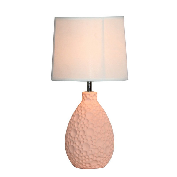 Textured Stucco Ceramic Oval Table Lamp - LT2003-PNK