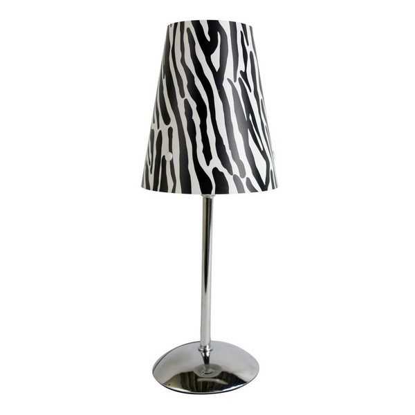 Mini Silver Table Lamp with Plastic Printed Shade - LT3024-ZBA