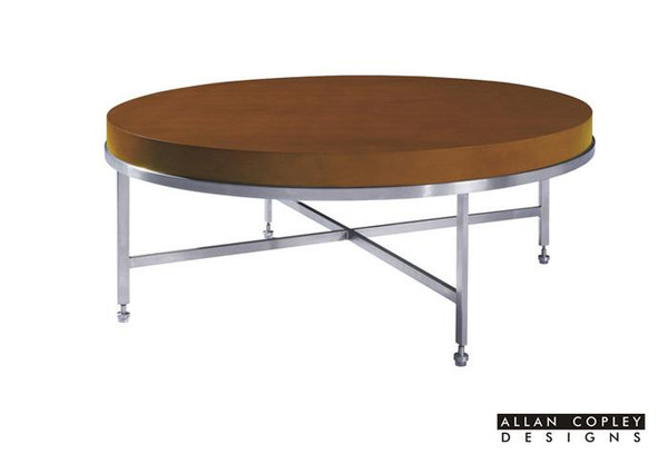 Allan Copley Galleria Round Stainless Steel Cocktail Table 20601-01R-LT