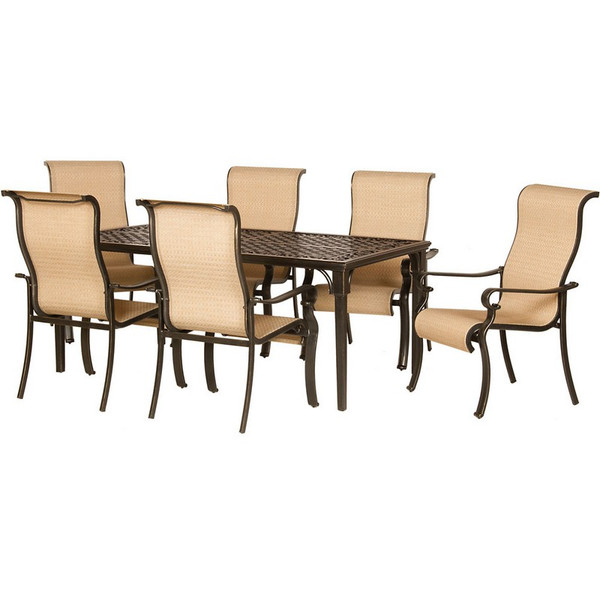 Brigantine 7 Piece Dining Set (Alum. Table + 6 Sling Chairs)