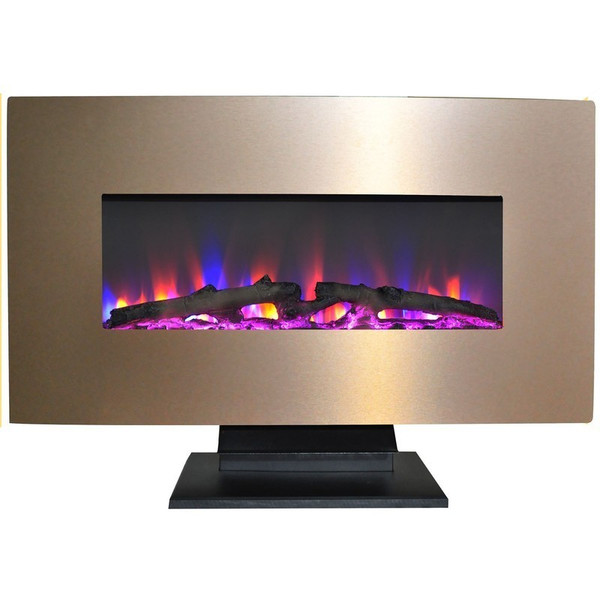 36" Wall Mount And Free Standing Electric Fireplace With Logs