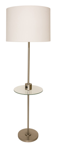 Brandon Floor Lamp with USB Port in Satin Nickel BR102-SN By House Of Troy