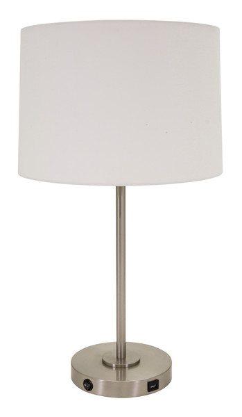 Brandon Table Lamp with USB Port in Satin Nickel BR150-SN By House Of Troy