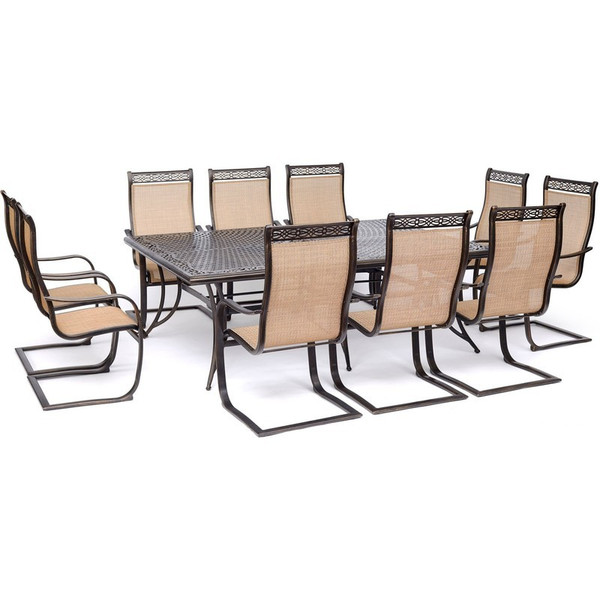 Manor 11 Piece ( 10 Sling Spring Dining Chairs, 60X84" Cast Table)