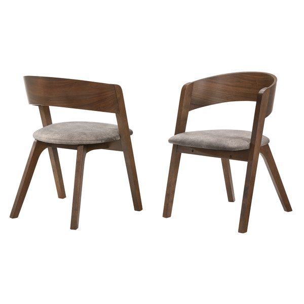 Armen Jackie Mid-Century Upholstered Dining Chairs In Walnut Finish - Set Of 2 LCJASIBRWA