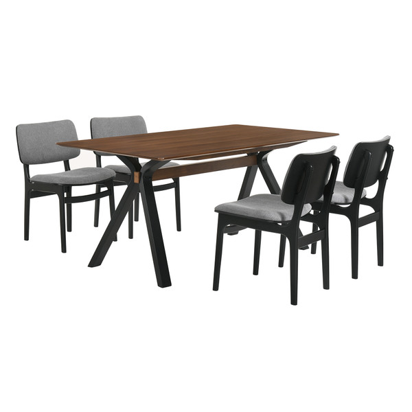 Armen Laredo And Lima 5 Piece Black Rectangular Dining Set SETLRDIBLK5D