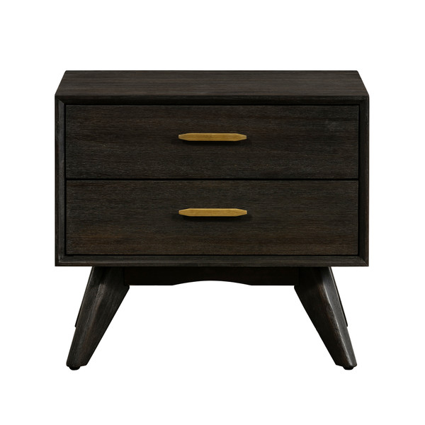 Armen Baly Acacia Mid-Century 2 Drawer Night Stand LCLFLABR