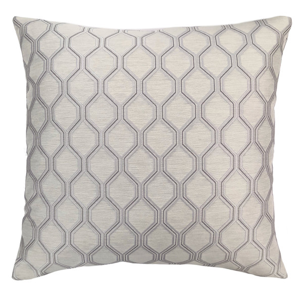 Armen Andante Contemporary Decorative Feather And Down Throw Pillow In Platinum Jacquard Fabric LCPIAN20PLAT