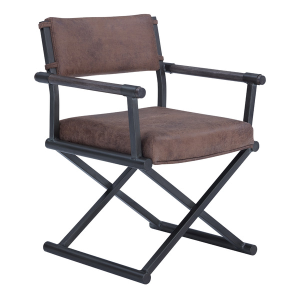 Armen Director Contemporary Dining Chair In Mineral Finish And Bandero Tobacco Fabric LCDICHMFTO