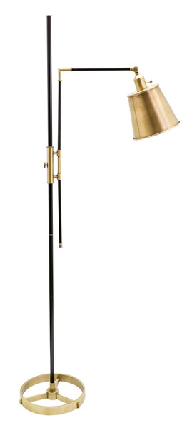 65" Morgan Adjustable Floor Lamp In Black With Antique Brass M601-BLKAB By House Of Troy