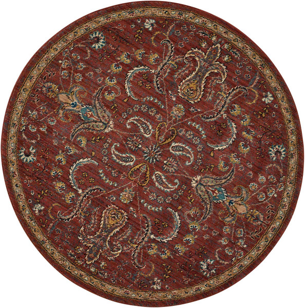 Nourison 2020 NR204 Brick 5' Round Area Rug