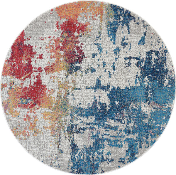 Nourison Ankara Global ANRGL ANR10 Multicolor 4' Round Area Rug