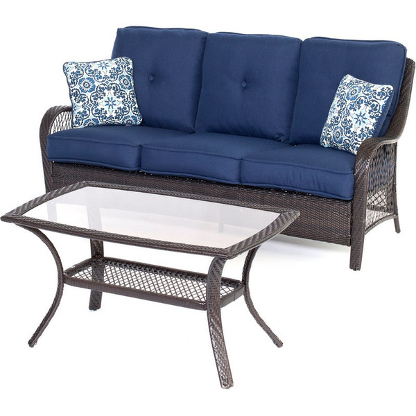 Orleans 2 Piece Seating (Set Sofa And Coffee Table) ORLEANS2PC-G-NVY
