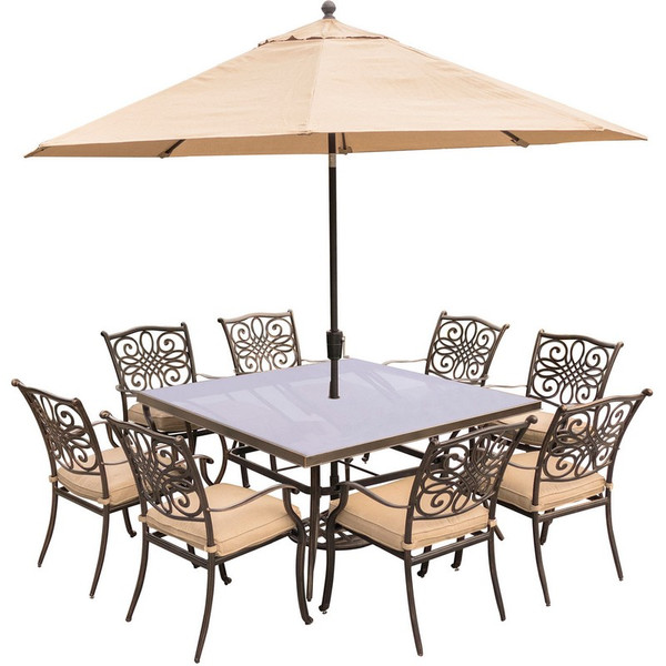 Traditions 9 Pieces Outdoor Dining Set TRADDN9PCSQG-SU
