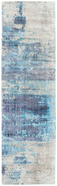 Nourison Safari Dreams KI37 KI374 Teal 8' Runner Hallway Rug