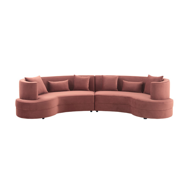 Armen Living Majestic Blush Fabric Upholstered Sectional Sofa LCMJSEBLUSH