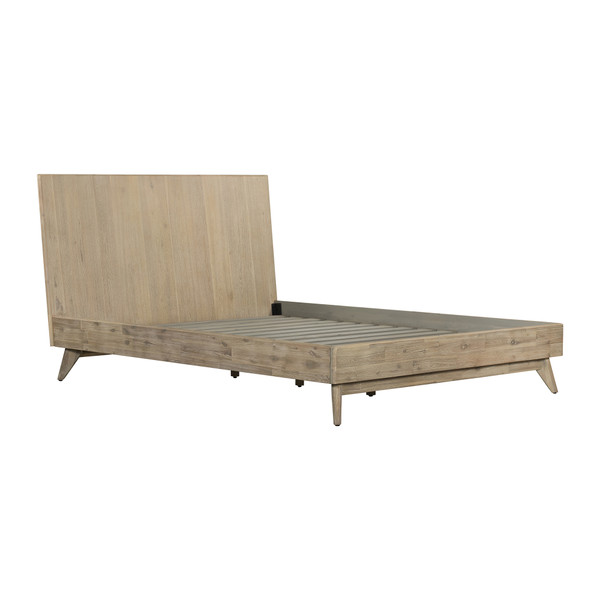 Armen Living Baly Acacia Mid-Century Gray Sandblast Platform King Bed LCLFBDGRKG