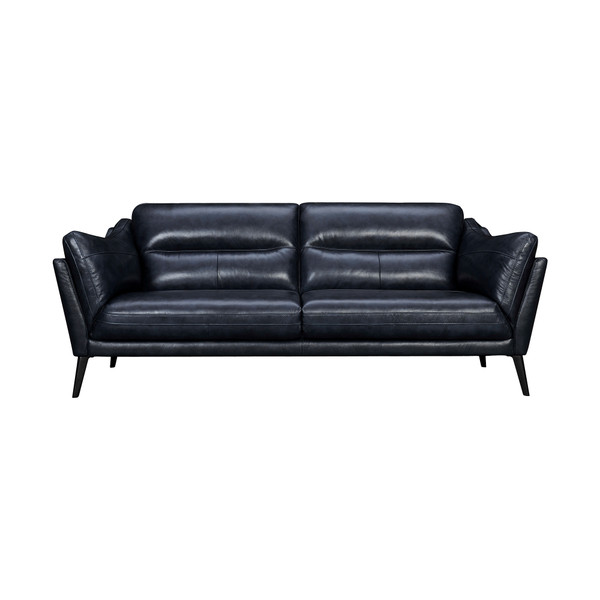 Armen Living Franz 87" Modern Blue Genuine Leather Sofa LCFR3MBLU