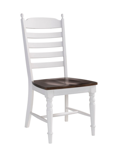 Intercon Belgium Farmhouse Side Chair Ladder Back With Wood Seat BF-CH-789W-AWG-RTA