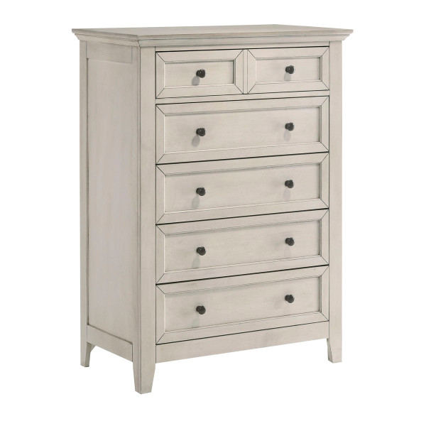 Intercon San Mateo Youth 5 Drawer Chest SM-BR-4305-RWH-C