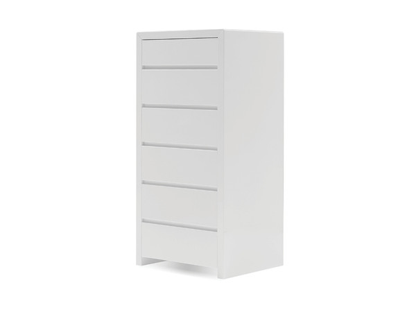 6-Drawer Chest Blanche High Gloss White CH6BLANWHIT By Mobital