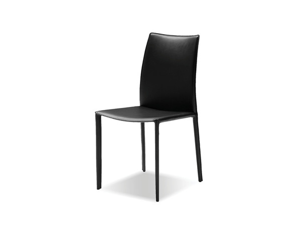 Dining Chair Zak Black Leather DCHZAKBBLAC By Mobital