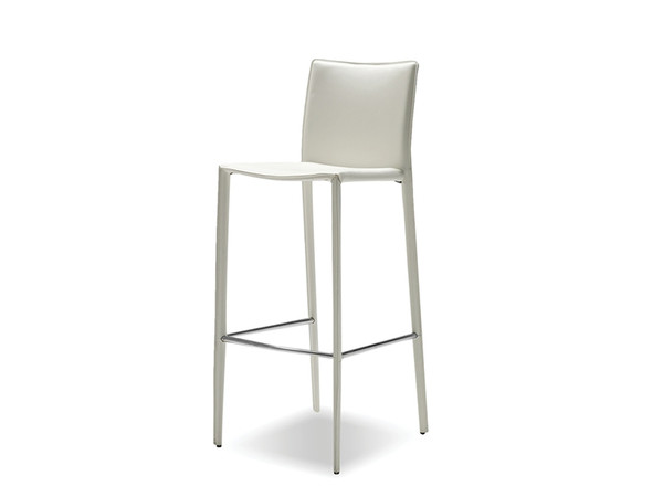 Bar Stool Zak Pure White Leather DBSZAKBWHIT By Mobital