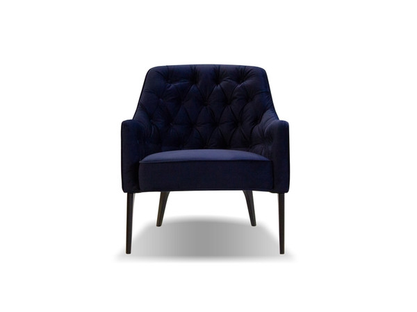 Armchair Ellington Navy Fabric/Black Wood Legs LARELLINAVYBLACK By Mobital