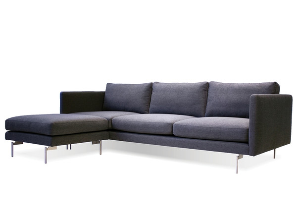 Taut Fabric Sectional Dark Grey SECTAUTDGRELONG By Mobital