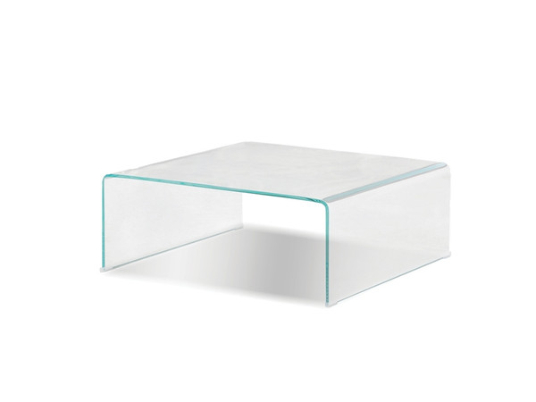 Coffee Table Glacier Square, Super Clear Glass WCOGLACGLASSQUAR By Mobital