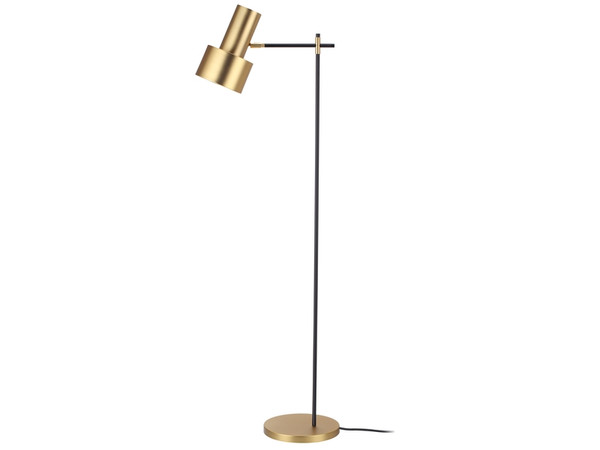 Floor Lamp Magnum Brass Plated Steel Shade & Base ALFMAGNBRASBRASS By Mobital