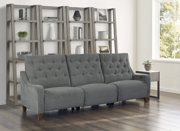 MCHE-3PCSOFA-WGR Chelsea - Willow Grey 3 Piece Modular Power Reclining Sofa By Parker House